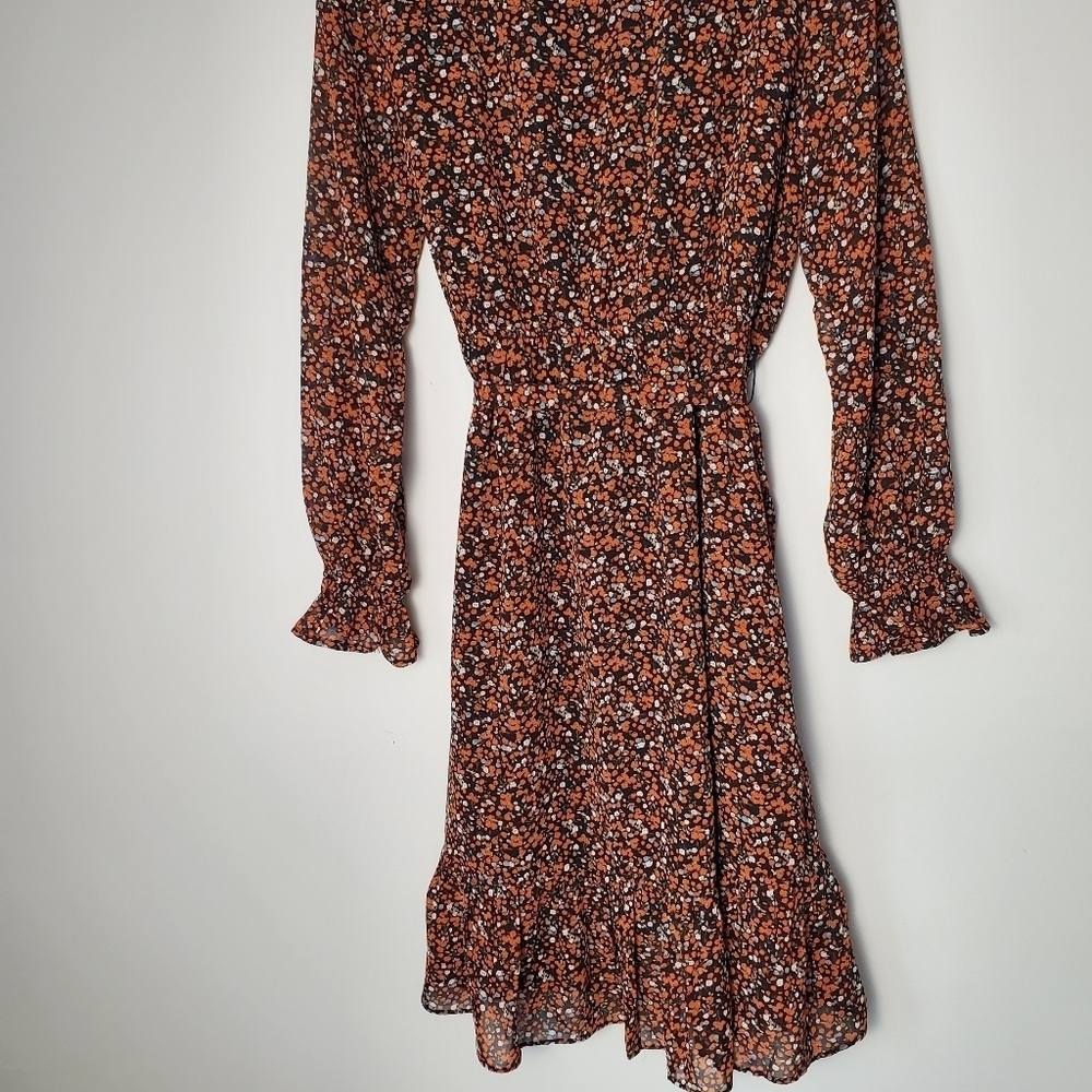RW&Co Long Sleeve Printed Chiffon High-Low Dress - Picture 12 of 12
